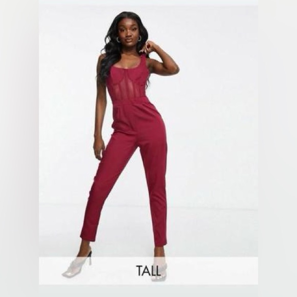 MISSGUIDED Tall Plum/Magenta jumpsuit